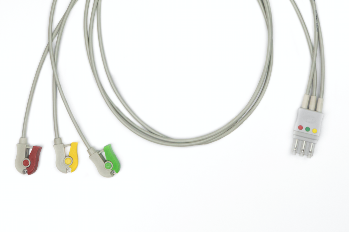 EKG-Kabel für Philips, 3fach-Ableitung mit Klemme